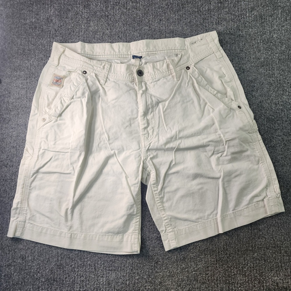 Vintage Polo Ralph Lauren Shorts Mens 36x9 Soft White Sanforized Cotton Utility
